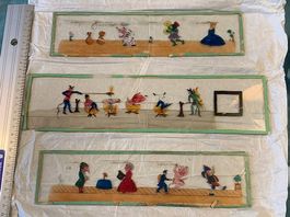 Rarität: Glas-Diorama (Dias) handgemalt, Frankreich, um 1880