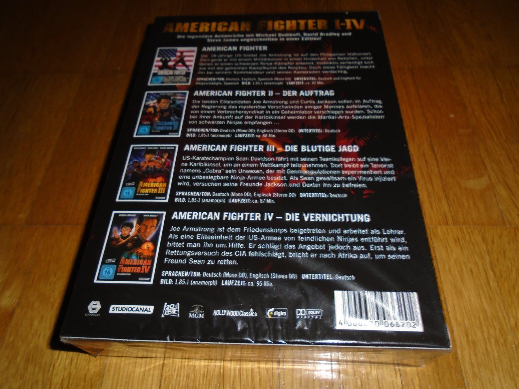 Alle DVDs: American Fighter 1 - 4 - 4 DVDS - UNCUT – Neu und originalverpackt aus Basel von havsok 1