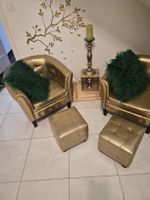 goldene sitz Ecke mit Hocker ohne Kissen 