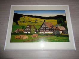APPENZELLER BILD DRUCK ! BAUERNMALEREI NAIVE MALEREI