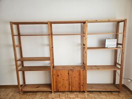 Regal Massivholz geoelt, 174x179x30 cm, mit Schrankteil