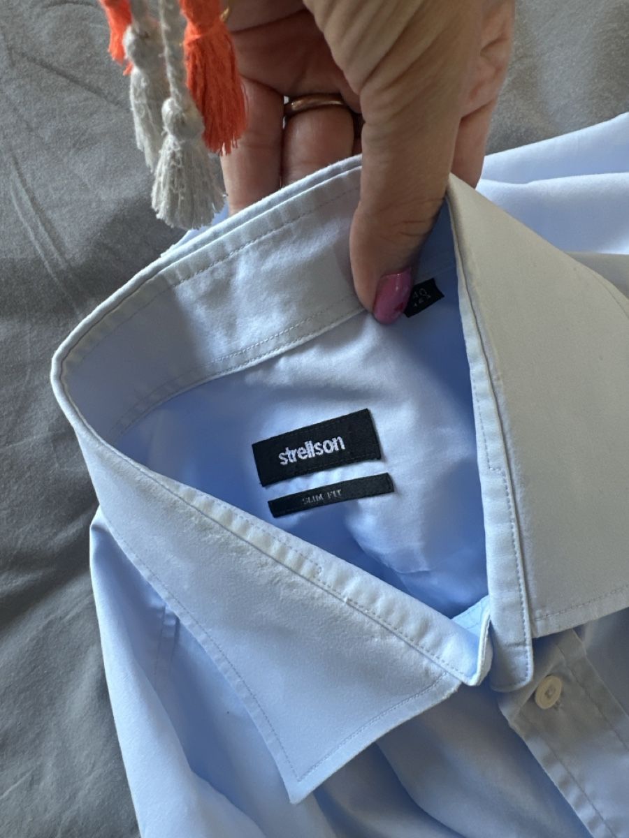 Strellson Camicie: Strellson Hemd Gr. 40 15 3/4 hellblau slim fit – Usato da Bassersdorf venduto da Ayumiyamaguchi 3