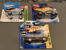 3 Hot Wheels Modellautos, OVP, Sammlerautos Batmann