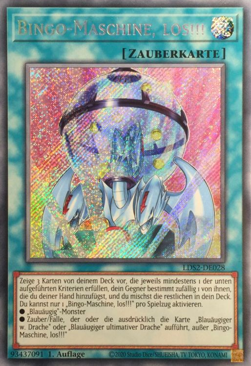 YuGiOh BingoMaschine, los!!! Thema Blauäugiger SecretRare Kaufen