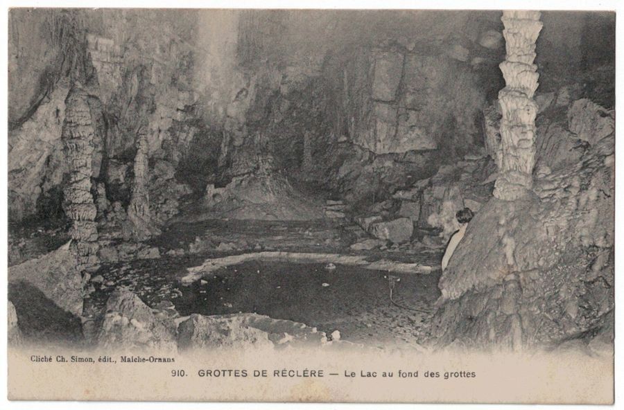 Cartoline postali: Grottes de Réclère, le lac, circulée 1911 – Usato da Frauenfeld venduto da POML