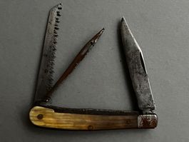 Antikes Sackmesser/Bauernmesser 90 mm mit Säge - selten
