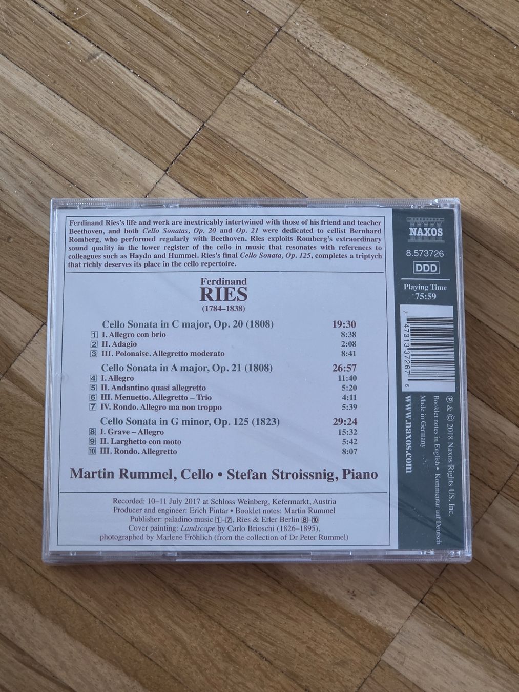 CD: Neue CD: Ferdinand Ries: Complete Works for Cello • 1 – Nuovo e nell'imballaggio originale da Aesch BL venduto da immon 1