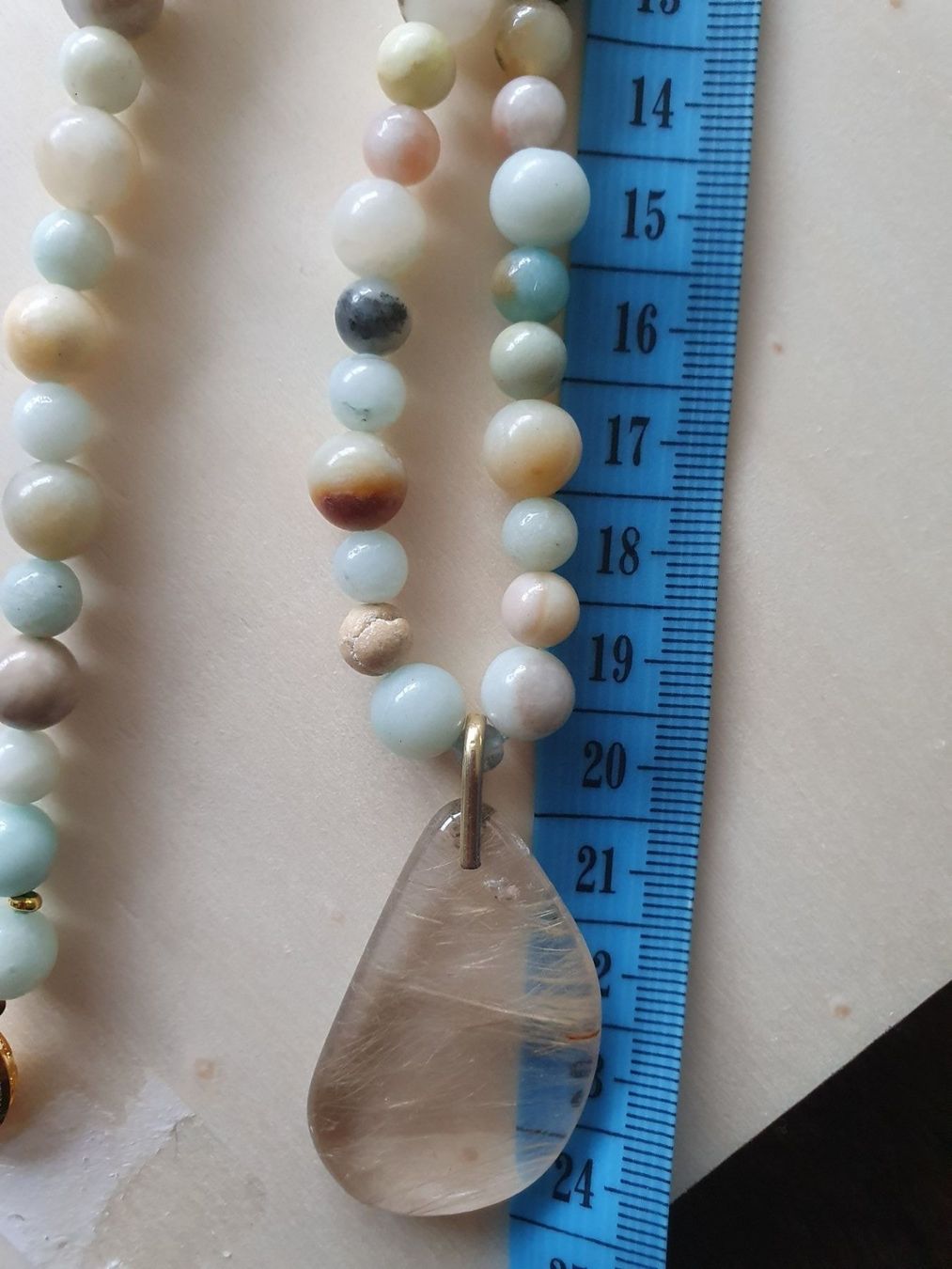 Catenine: Set Amazonite mit Goldener Rutilquarz – Nuovo (secondo la descrizione) da Benglen venduto da Meercat3 7