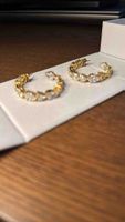 Guess Ohrring Creolen gold mit Zirkonia gebraucht