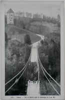 Postkarte Fribourg Pont du Gotteron après la catastroph 1919