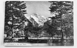 AK Interlaken an der Aare, Jungfraublick gelaufen 1916