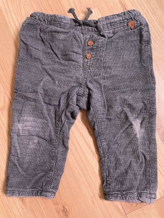 Kinderhose Cord, H&M, gefüttert, grau mit Kordelzug, Gr. 80