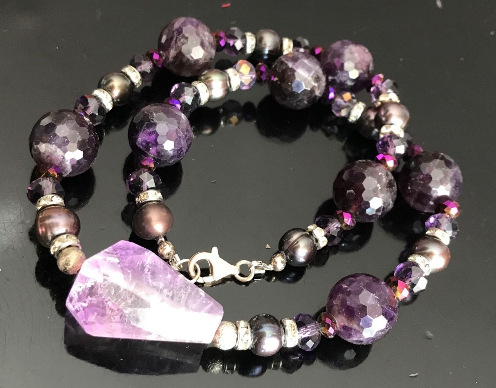 Catenine: AKTION: Amethyst Collier - NEU – Nuovo (secondo la descrizione) da Basel venduto da Chili007 6