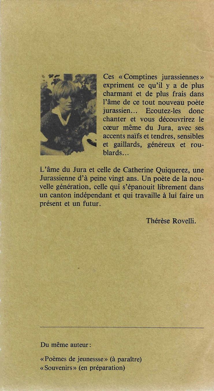 Livres: Comptines jurassiennes – D'occasion à Savagnier par Ne2065 1