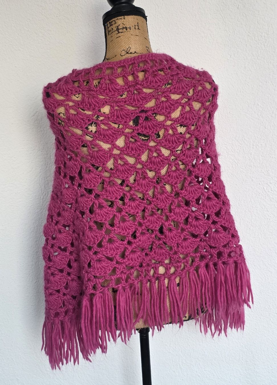Altro in Moda donna: Wunderschöne Woll-Poncho, Weinrot, Top ! – Usato da Rheinsulz venduto da Gilea 3