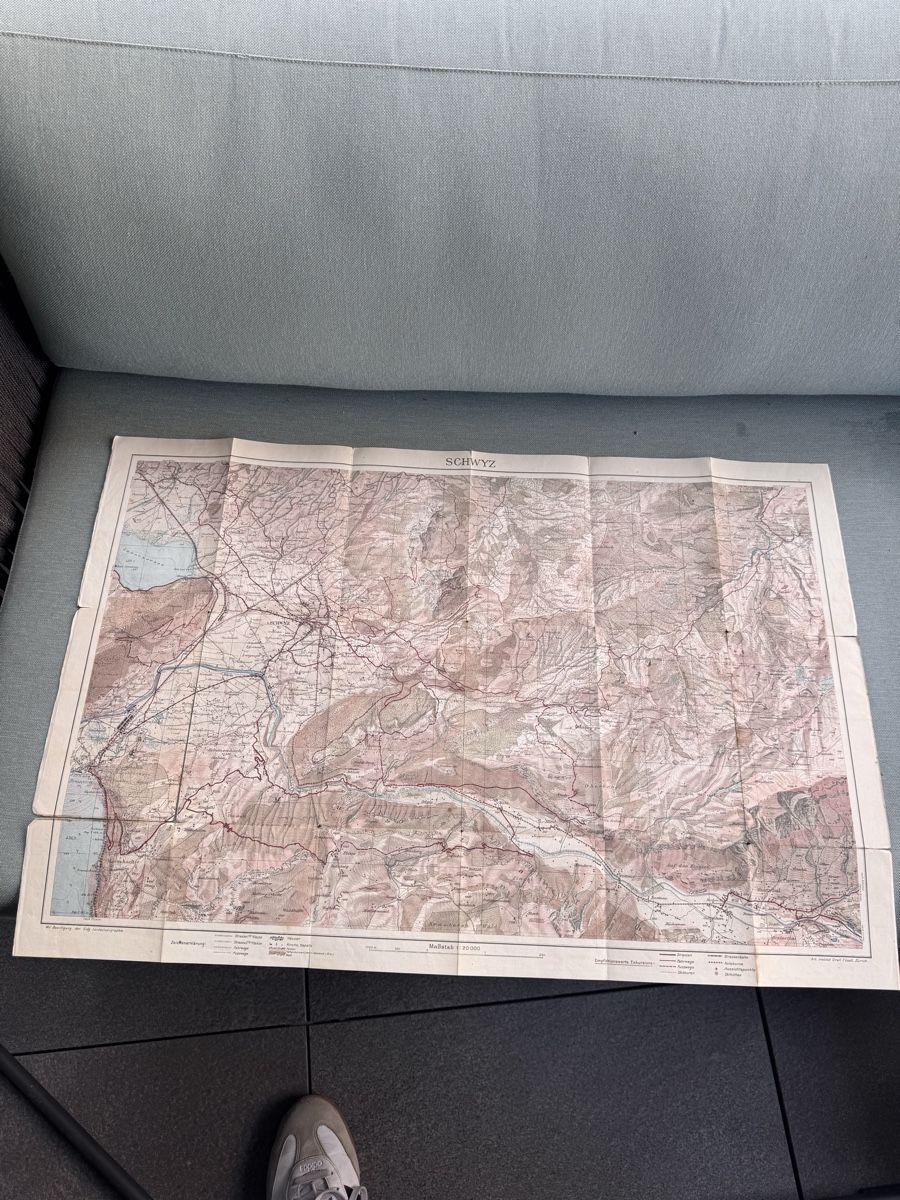 Landkarten & Atlanten: Alte Karte Schwyz – Gebraucht aus Sursee von Dersempacher 1