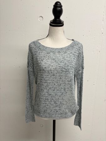 Lascana leichter Strickpullover Gr. S blau Lochmuster