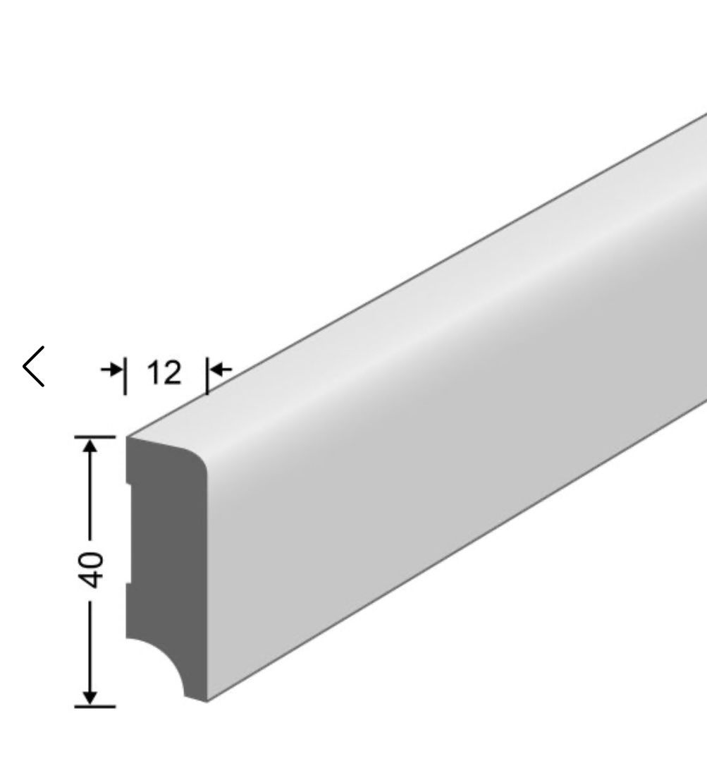 Articoli in legno: Sockelleisten weiss 12/40mm – Nuovo e nell'imballaggio originale da Aarau venduto da WR-Plus 1