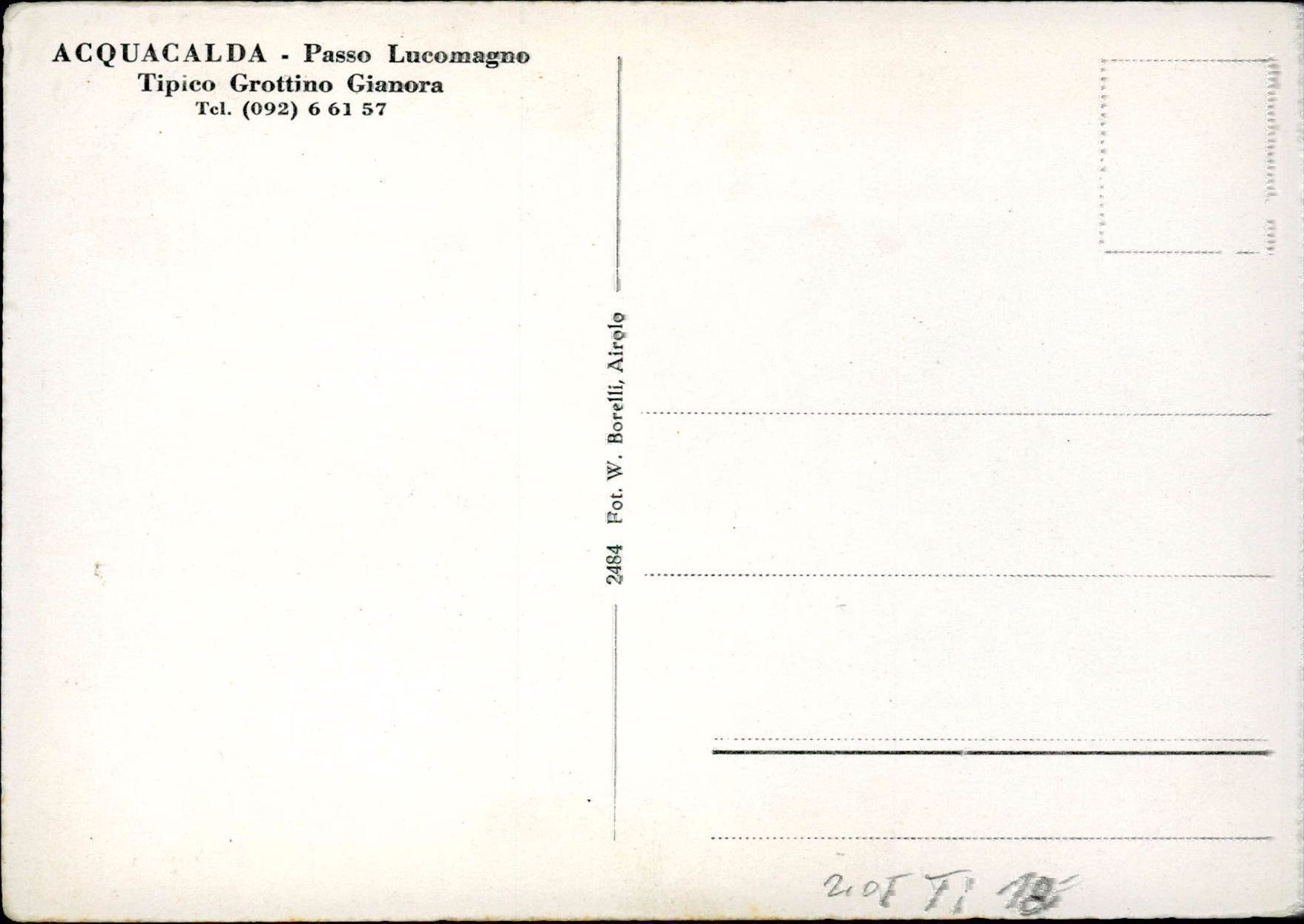 Cartoline postali: Acquacalda Lucomagno – Usato da Biasca venduto da Blenio71 1