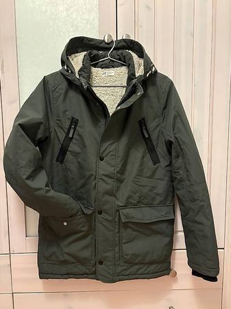 Winterjacke Parka Junge 165 dunkelgrün 