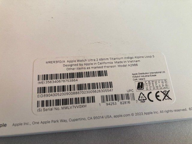 Apple Smartwatch: Apple Watch Ultra 2 49 mm, Titanium Indigo Alpine Loop S – Gebraucht aus Affoltern am Albis von premiumparts 5