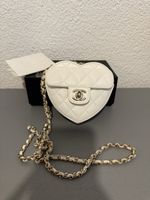 Chanel Heart Clutch With Chain Mini 22S White