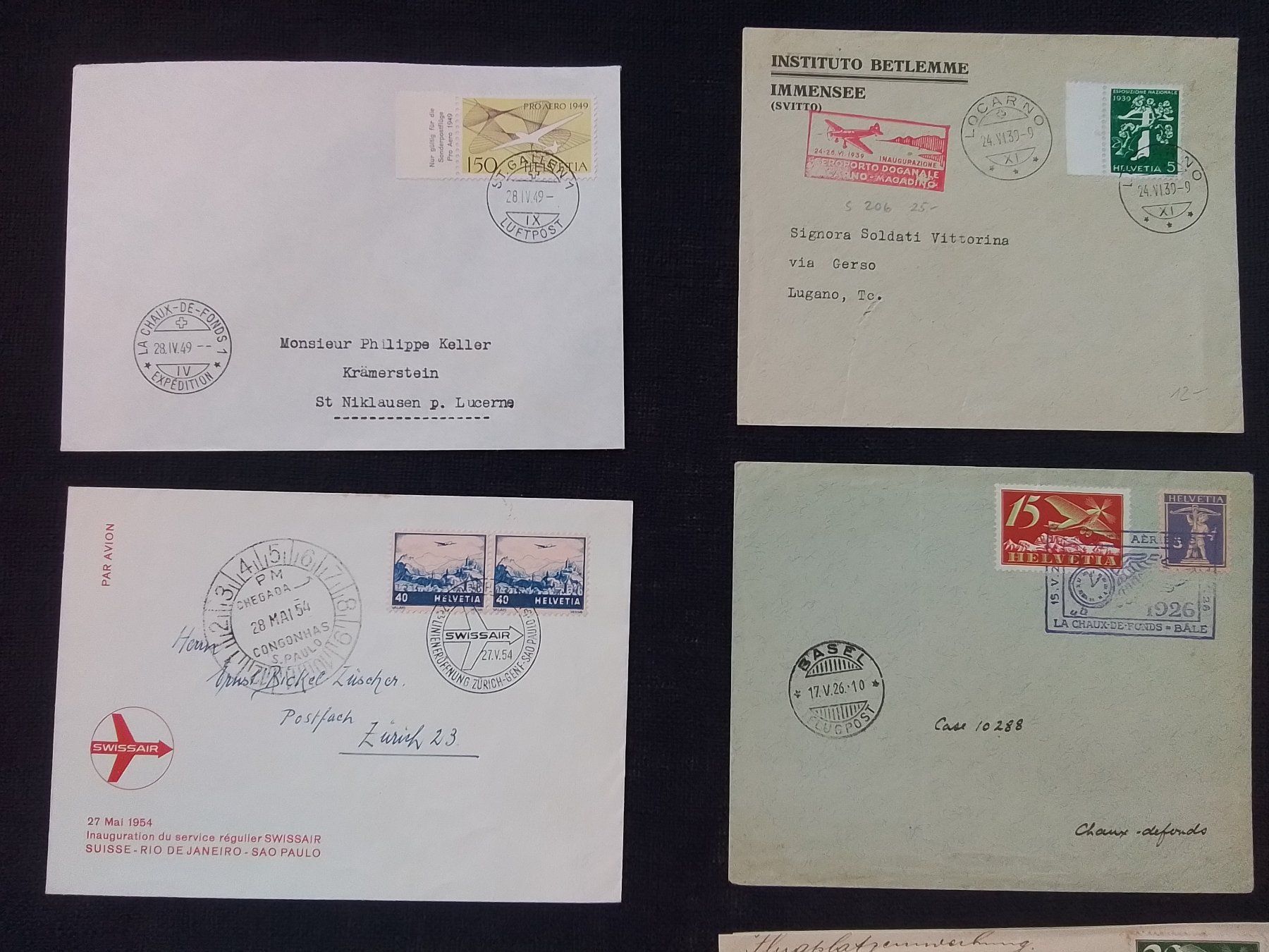Tutti i francobolli: Lot 2 Flugpost ( 10 Belege ) – Usato da Reichenburg venduto da Pipo-67 1