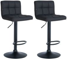 2er Set Barhocker Feni Kunstleder schwarz, schwarz, NEU OVP