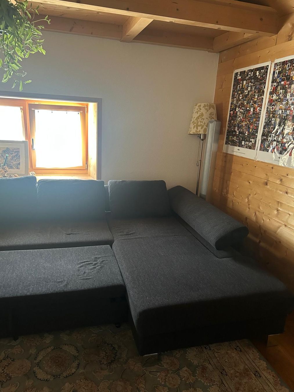 Divani: Ecksofa dunkelgrau, mit Bettfunktion & Stauraum – Usato da Cazis venduto da Vinyloo
