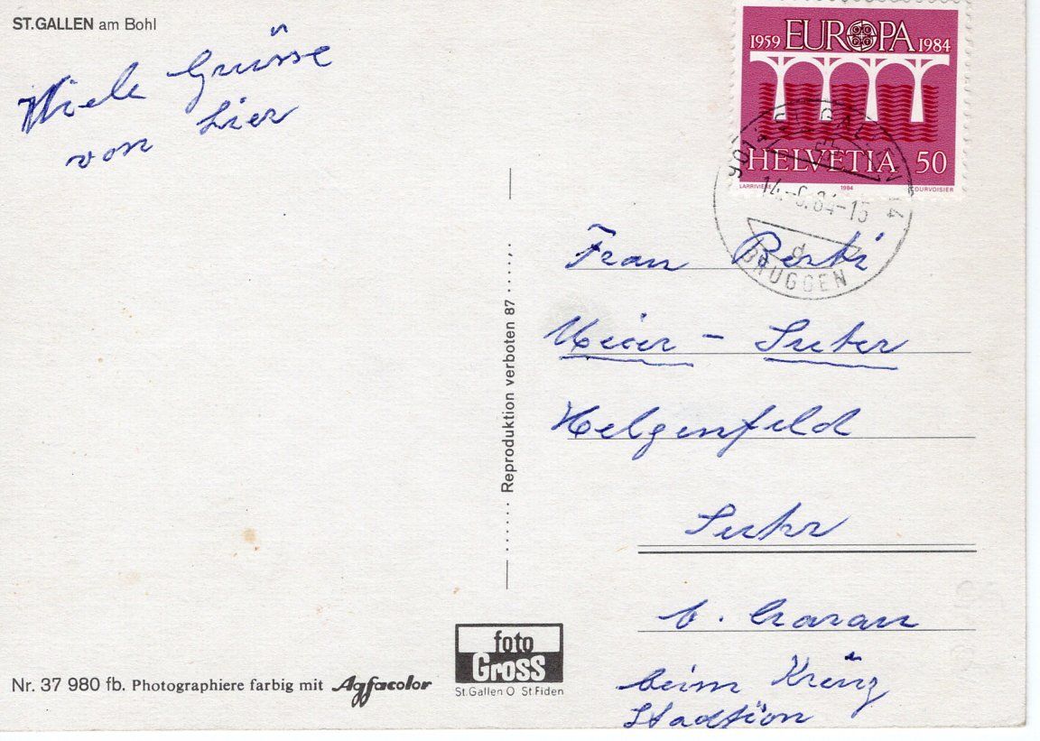 Cartoline postali: St. Gallen Marktplatz 1984 – Usato da St. Gallen venduto da Epu 1