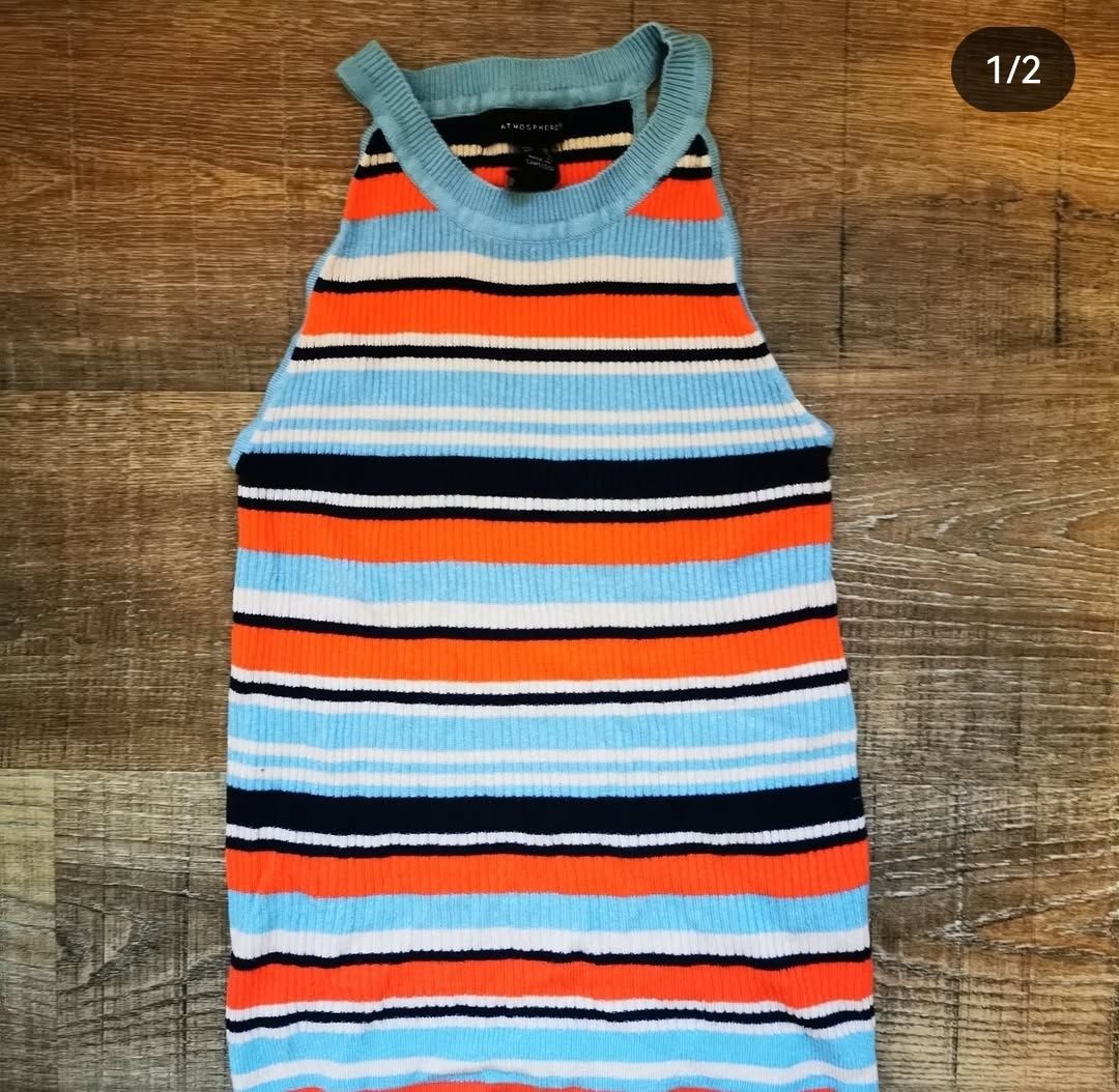 Top: Sommertop gestreift Gr. 38  blau/orange – Usato da Balsthal venduto da Leila_Luna 1