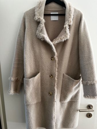 🤎 Rino & Pelle Strickmantel CATENA – Greige, Gr. M 🤎