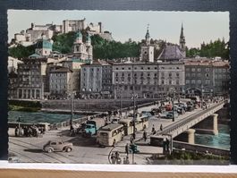 Österreich, S 243, Alte Fotografie, Salzburg, Staatsbrücke,