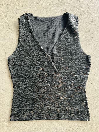 Pailettentop schwarz, Gr. 38