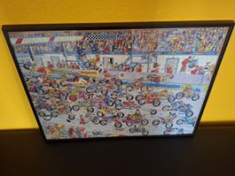 Neuwertiges Puzzle im Rahmen: Motorradrennen, 1000 Teile