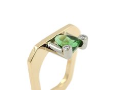 Turmalin Brillant Ring 18K Gold *S3756