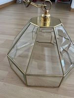 Vintage Hängelampe, Glas/Messing Optik - Top Zustand!