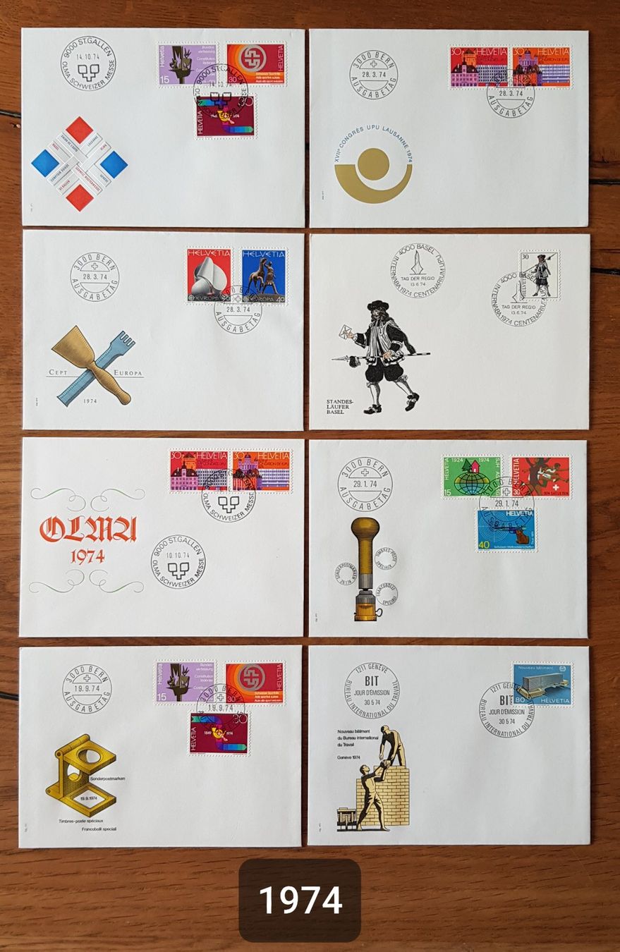 Tutti i francobolli: 43Stk. >> Schweizer Ersttagsbriefe von 1971 - 1982 – Usato da Bettenhausen venduto da Pollypocket 2