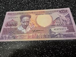 Banknote Suriname 100 Gulden 1988 UNC
