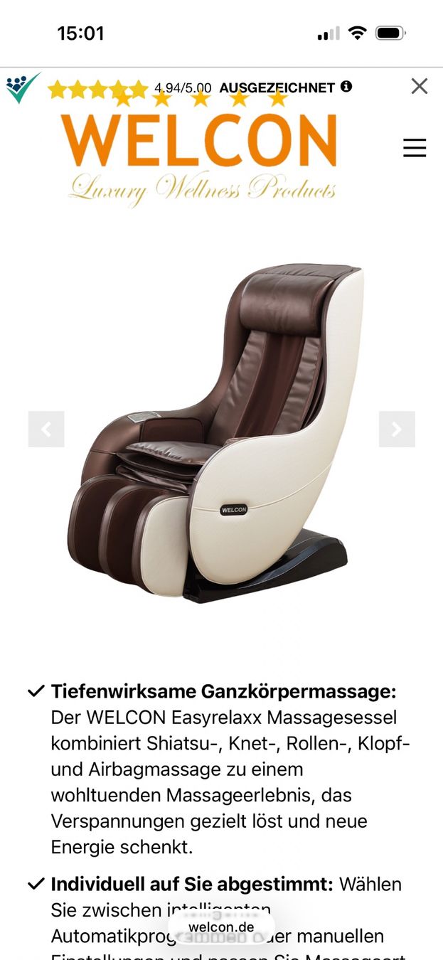 Sessel: Massagesessel WELCON Easyrelax – Gebraucht aus Halten von simonaaw 2