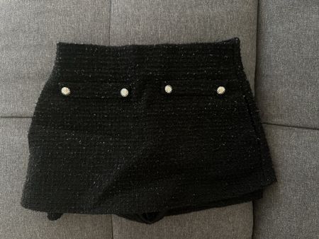 Maje Tweed Shorts Schwarz XS 