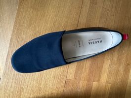 Halbschuh Leder / Stoff über dem Rist