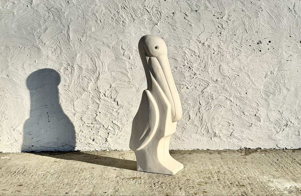 Pelikan-Gartenstatue Aus Metall – 32,8 Cm Hoch, Weiß, Wetterfest, Für Garten, Terrasse, Vorgarten