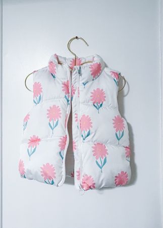 Gilet enfant Sfera blanc fleurs rose 18-24 mois