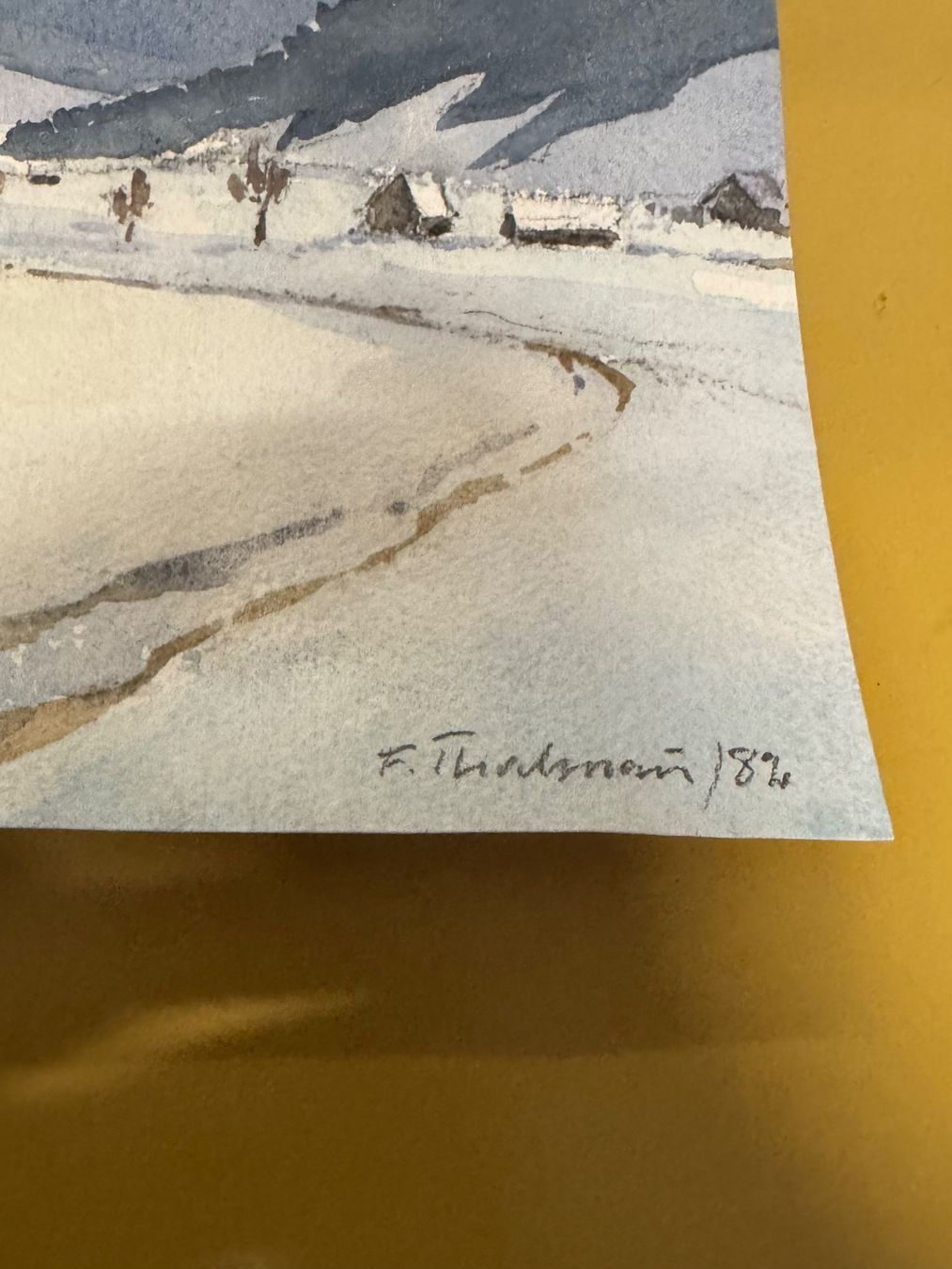Gemälde: Aquarell Hand signiert Bild – Gebraucht aus Schlieren von Freundlich02 3