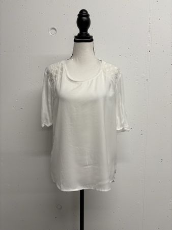 Maison Scotch Shirt Weiss Gr. 40 Modal Stickerei