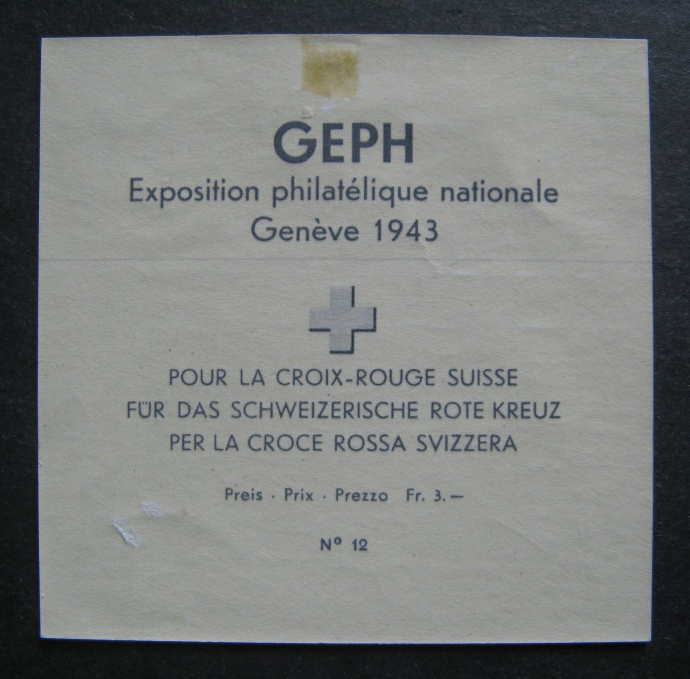 Tutti i francobolli: W18 1943 Genfer Block ungebraucht – Nuovo (secondo la descrizione) da Frauenfeld venduto da Interessent1 1