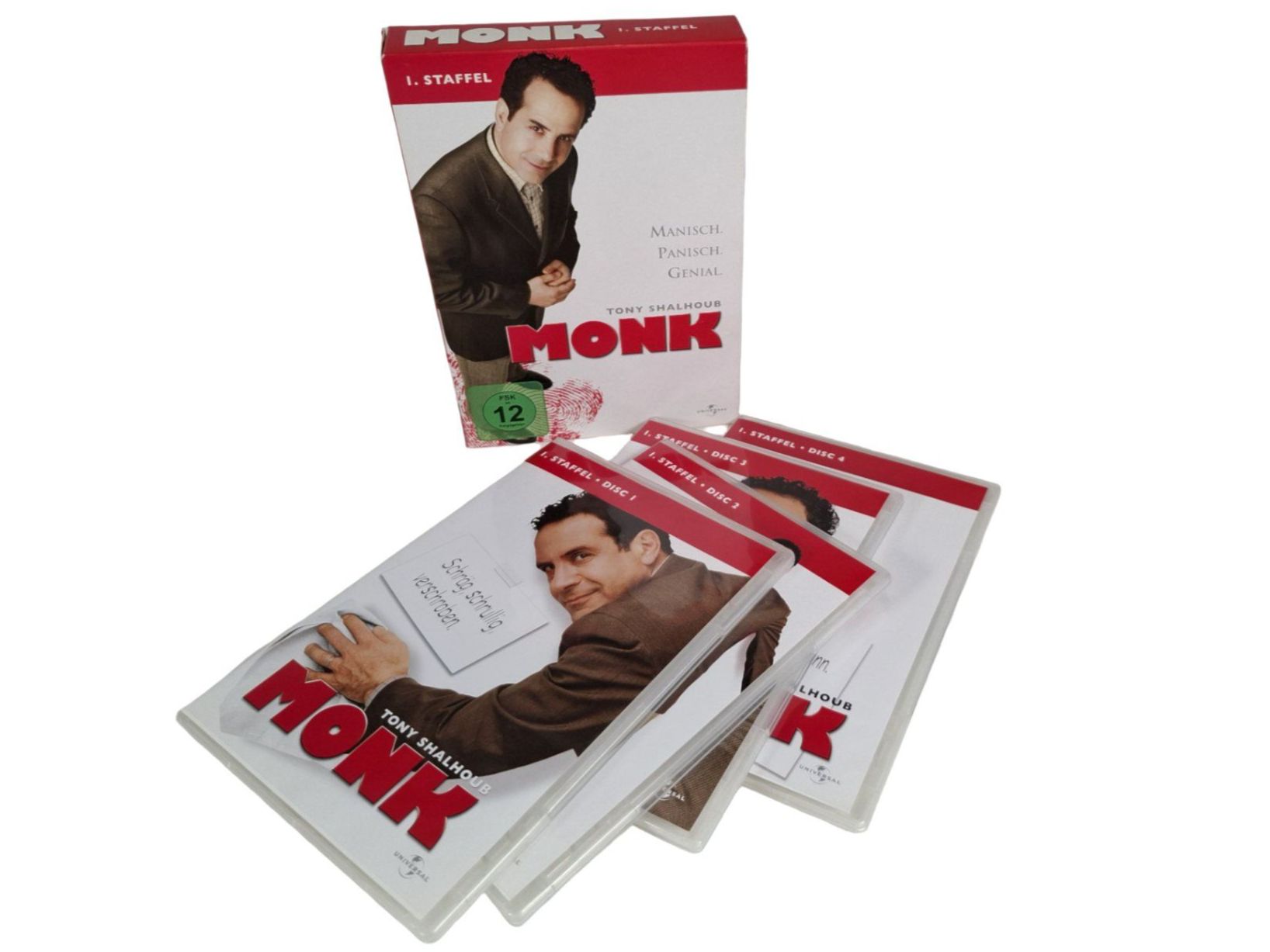 Tutti i DVDs: MONK DVD Set, Monk - 1. Staffel (4 DVDs) – Usato da Wil SG venduto da Restwert_Wil