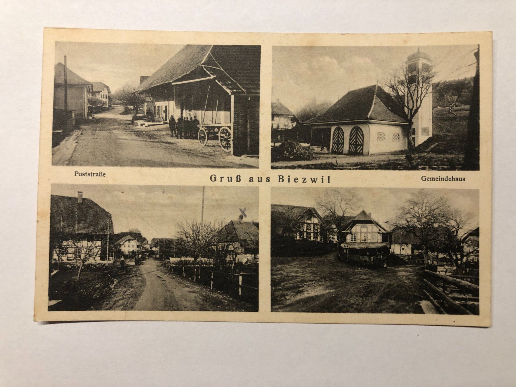 Ansichtskarten: Biezwil Ansichten Gemeindehaus und Poststrasse – Gebraucht aus Pfäffikon ZH von Waltoversand