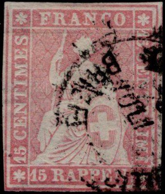 Alle Briefmarken: Strubel 24F gestempelt, SBK 450.- – Gebraucht aus Horw von pilatusmail